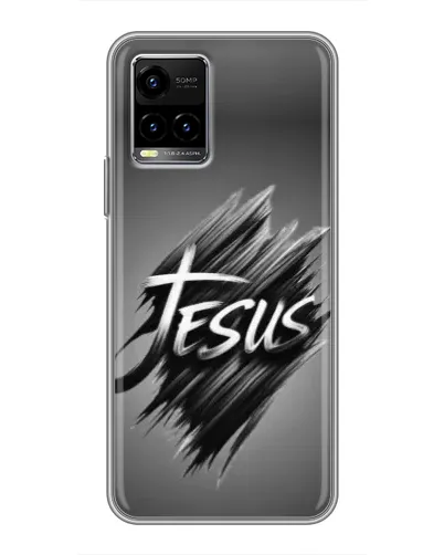 Чехол для Vivo Y33s с картинкой «Надпись Jesus Graffiti»