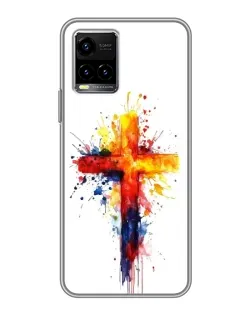 Чехол для Vivo Y33s с картинкой «Акварельный крест»