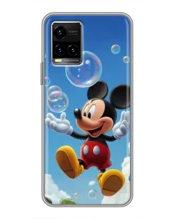 Чехол для Vivo Y33s с картинкой «Mickey и мыльные пузыри»