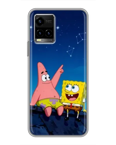 Чехол для Vivo Y33s с картинкой «Губка Боб и Патрик ночью» Чехол для Vivo Y33s с картинкой «Губка Боб и Патрик ночью»