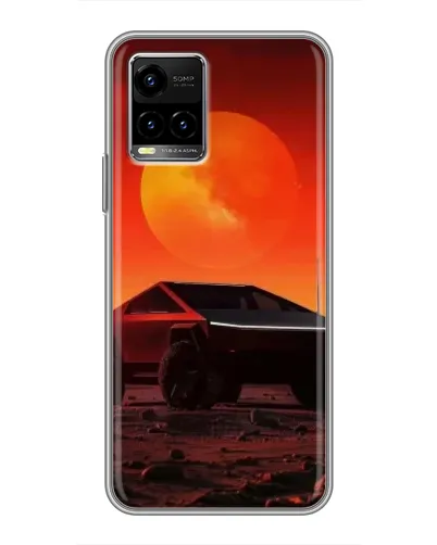 Чехол для Vivo Y33s с картинкой «Cybertruck на Марсе»