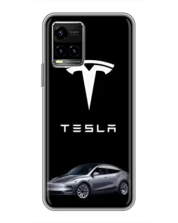 Чехол для Vivo Y33s с картинкой «Tesla Model Y»