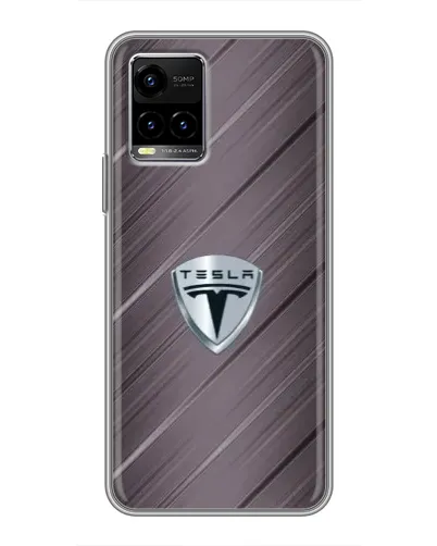 Чехол для Vivo Y33s с картинкой «Металлическая текстура Tesla»