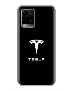 Чехол для Vivo Y33s с картинкой «Tesla White Logo»