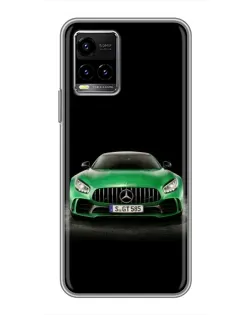 Чехол для Vivo Y33s с картинкой «Mercedes — неоновый лого»