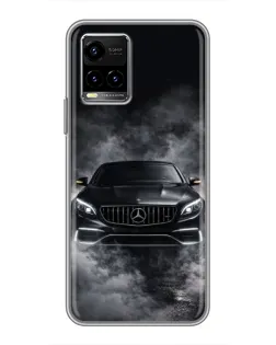 Чехол для Vivo Y33s с картинкой «Mercedes в дыму»
