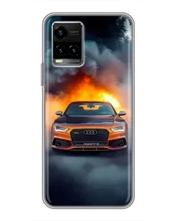Чехол для Vivo Y33s с картинкой «Audi в огненном дыму» Чехол для Vivo Y33s с картинкой «Audi в огненном дыму»