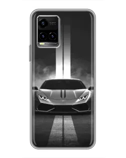 Чехол для Vivo Y33s с картинкой «Lamborghini симметрия дорог»