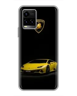 Чехол для Vivo Y33s с картинкой «Lamborghini желтый акцент»