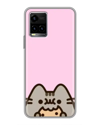 Чехол для Vivo Y33s с картинкой «Pusheen и печенье»