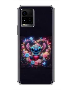 Чехол для Vivo Y33s с картинкой «Stitch в цветах» Чехол для Vivo Y33s с картинкой «Stitch в цветах»