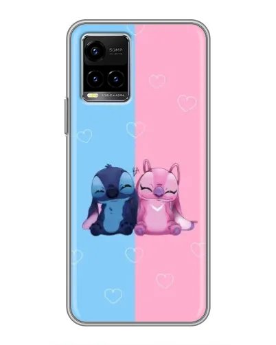 Чехол для Vivo Y33s с картинкой «Stitch и Angel Love»