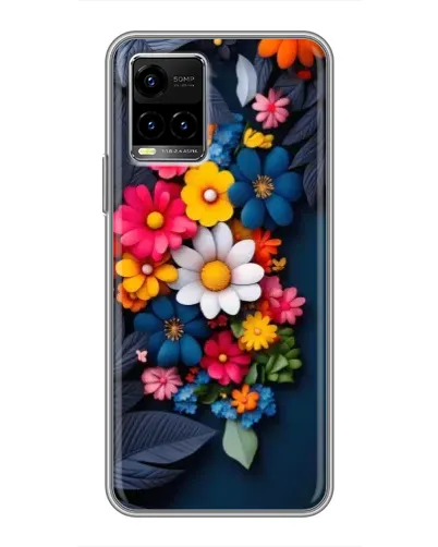 Чехол для Vivo Y33s с картинкой «Цветочная феерия»