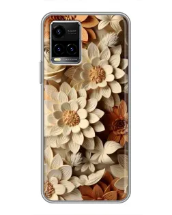 Чехол для Vivo Y33s с картинкой «Бежевый флористический декор» Чехол для Vivo Y33s с картинкой «Бежевый флористический декор»