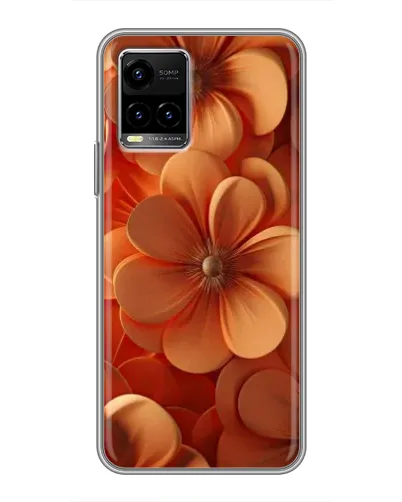 Чехол для Vivo Y33s с картинкой «Оранжевый макро цветок»