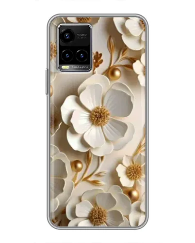 Чехол для Vivo Y33s с картинкой «Белие бумажние  цвети»