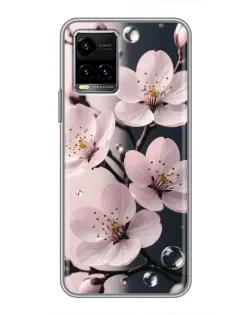 Чехол для Vivo Y33s с картинкой «Нежная сакура и капли» Чехол для Vivo Y33s с картинкой «Нежная сакура и капли»