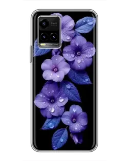 Чехол для Vivo Y33s с картинкой «Фиолетовые цветы с росою» Чехол для Vivo Y33s с картинкой «Фиолетовые цветы с росою»