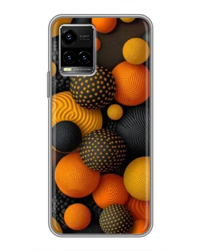 Чехол для Vivo Y33s с картинкой «Объемные оранжевые сферы» Чехол для Vivo Y33s с картинкой «Объемные оранжевые сферы»