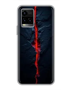 Чехол для Vivo Y33s с картинкой «Kрасная лавовая трещина»
