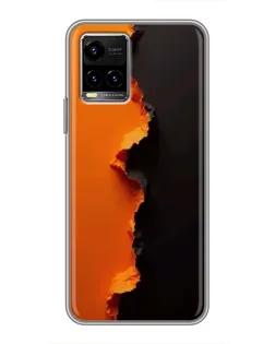 Чехол для Vivo Y33s с картинкой «Оранжевый разлом»