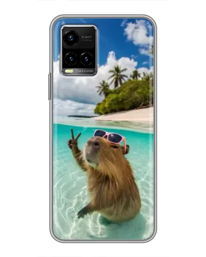 Чехол для Vivo Y33s с картинкой «Капибара на море» Чехол для Vivo Y33s с картинкой «Капибара на море»