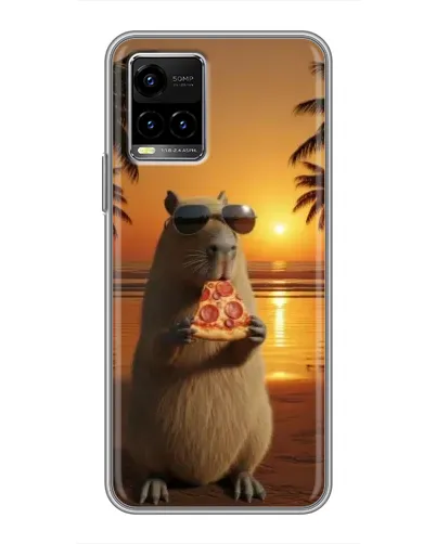 Чехол для Vivo Y33s с картинкой «Капибара с пиццей» Чехол для Vivo Y33s с картинкой «Капибара с пиццей»