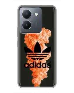 Чохол для Vivo Y36 з картинкою «Помаранчевий дим Adidas»
