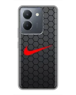 Чехол для Vivo Y36 с картинкой «Nike — карбоновая сетка»