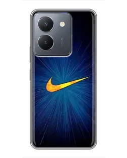 Чехол для Vivo Y36 с картинкой «Синий пульс Nike» Чехол для Vivo Y36 с картинкой «Синий пульс Nike»