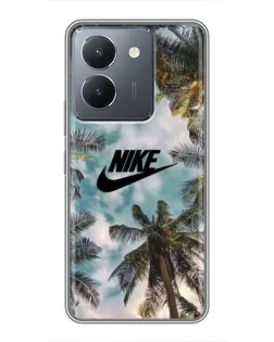 Чехол для Vivo Y36 с картинкой «Тропический принт Nike» Чехол для Vivo Y36 с картинкой «Тропический принт Nike»