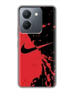 Чехол для Vivo Y36 с картинкой «Красные брызги Nike» Чехол для Vivo Y36 с картинкой «Красные брызги Nike»