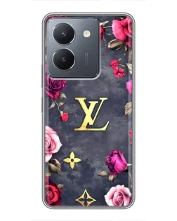 Чехол для Vivo Y36 с картинкой «Цветочный Louis Vuitton»