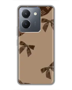 Чехол для Vivo Y36 с картинкой «LV — кофейный атлас»