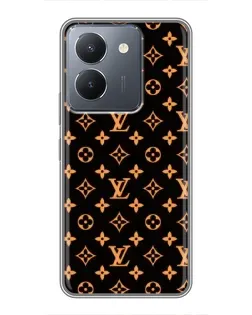 Чехол для Vivo Y36 с картинкой «Золотая монограмма LV»