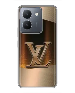 Чехол для Vivo Y36 с картинкой «LV — золотое сияние»