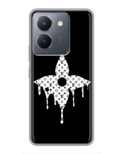 Чехол для Vivo Y36 с картинкой «Цветочная монограмма»