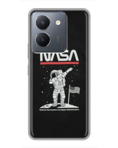 Чехол для Vivo Y36 с картинкой «NASA — шагаем по Луне»