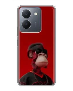 Чехол для Vivo Y36 с картинкой «Bored Ape в красном» Чехол для Vivo Y36 с картинкой «Bored Ape в красном»