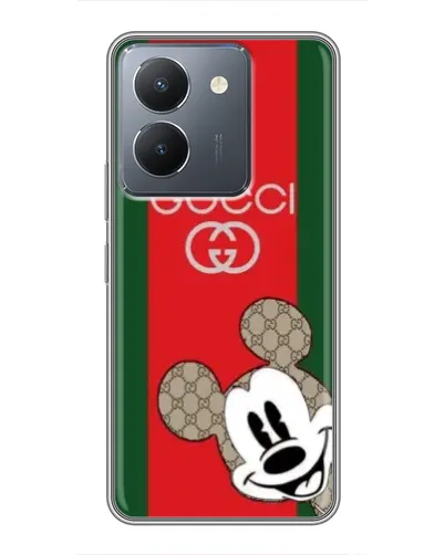 Чехол для Vivo Y36 с картинкой «Gucci — полосы и Микки»