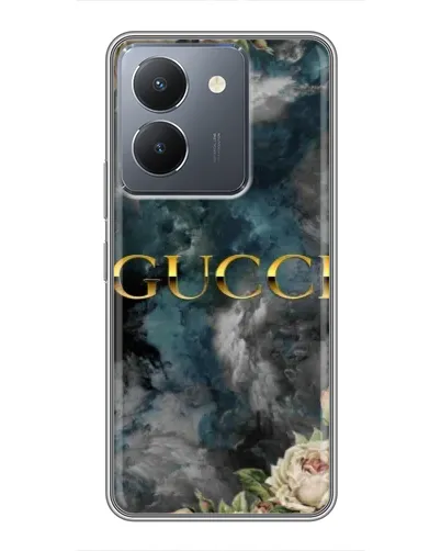 Чехол для Vivo Y36 с картинкой «Абстрактные цветы Gucci»