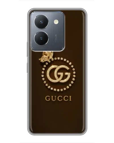 Чехол для Vivo Y36 с картинкой «Gucci — золотая бабочка»