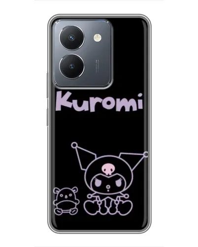 Чехол для Vivo Y36 с картинкой «Kuromi — черный минимализм»