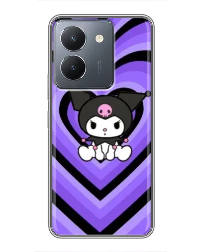 Чехол для Vivo Y36 с картинкой «Kuromi и фиолетовые сердца»