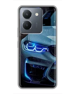 Чохол для Vivo Y36 з картинкою «Погляд BMW з синіми фарами»
