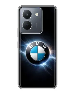 Чохол для Vivo Y36 з картинкою «BMW — неонове сяйво»