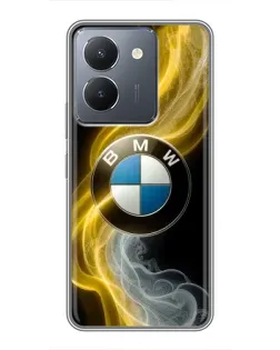 Чохол для Vivo Y36 з картинкою «Золотистий дим BMW»
