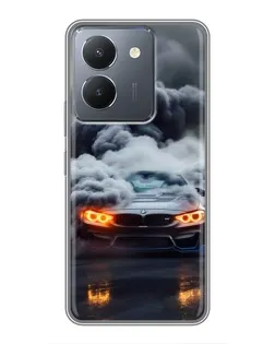 Чохол для Vivo Y36 з картинкою «BMW у диму»