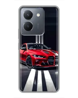 Чохол для Vivo Y36 з картинкою «Червона BMW на дорозі»