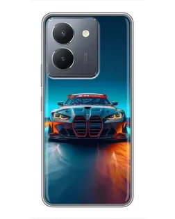 Чохол для Vivo Y36 з картинкою «BMW — вогні неону»